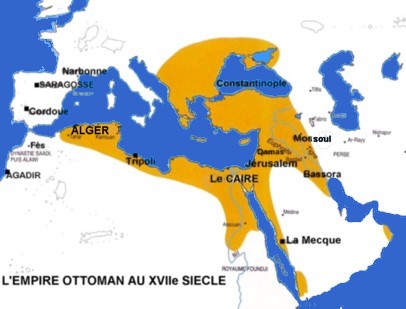 Carte de l'empire ottoman au XVIIeme siècle