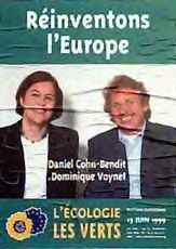 Réinventons l'Europe, Affiche L'Ecologie Les Verts, européennes 1999